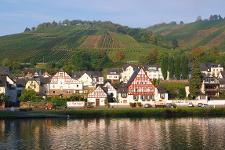 Deutschland, Rheinland Pfalz, Landkreis Bernkastel-Wittlich, Bernkastel-Kues, Mittelmosel, Heilbad, Panorama, Landschaft