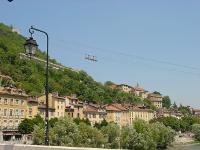 Frankreich, Rhône-Alpes, Grenoble, Hochgebirge, Alpen, Drac, Fluss, Isere, Seilbahn, Altstadt