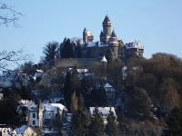 Deutschland, Hessen, Braunfels, Lahn-Dill-Kreis, Lahntal, Schloss Braunfels, Schloss, Grafen von Solms, Winter